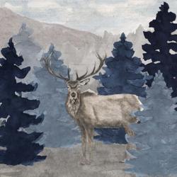 Blue Cliff Mountains scene III-Elk | Obraz na stenu