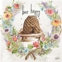 Honey Bee and Herb Blossom Wreath II | Obraz na stenu