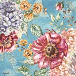 Wildflower Medley square blue II | Obraz na stenu