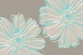 Flower Pop Sketch II-Blue and Taupe | Obraz na stenu