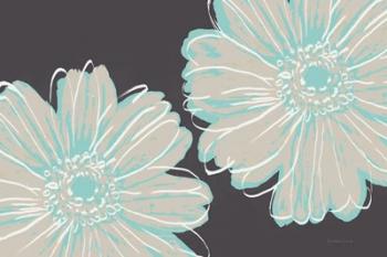 Flower Pop Sketch VI-Dark Blue BG | Obraz na stenu