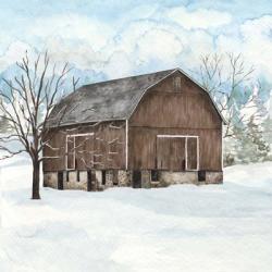Winter Barn Quilt I | Obraz na stenu