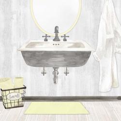 Farmhouse Bath II Gray & Yellow-Sink | Obraz na stenu
