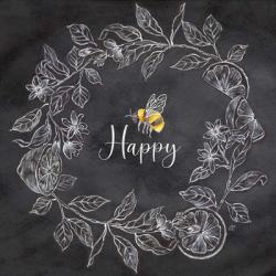 Bee Sentiment Wreath Black I-Happy | Obraz na stenu