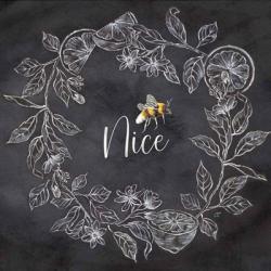 Bee Sentiment Wreath Black III-Nice | Obraz na stenu