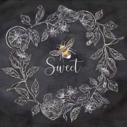 Bee Sentiment Wreath Black IV-Sweet | Obraz na stenu