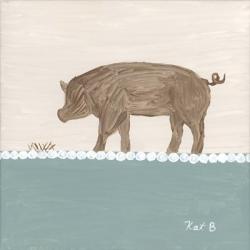 Out to Pasture III-Brown Pig | Obraz na stenu
