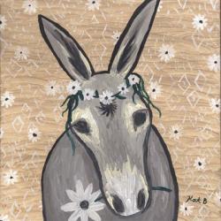 Donkey with Daisies | Obraz na stenu