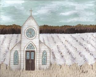 Farm Sketch Church landscape | Obraz na stenu