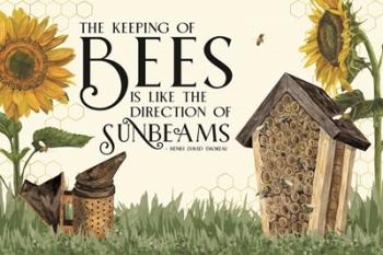Honey Bees & Flowers Please landscape IV-Sunbeams | Obraz na stenu