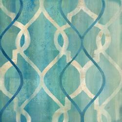 Abstract Waves Blue/Gray Tiles II | Obraz na stenu