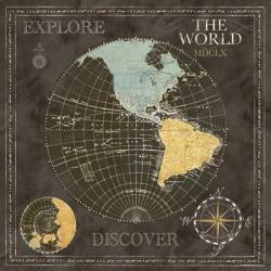 Old World Journey Map Black I | Obraz na stenu