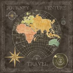 Old World Journey Map Black II | Obraz na stenu