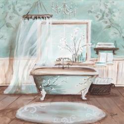 Aqua Blossom Bath II | Obraz na stenu