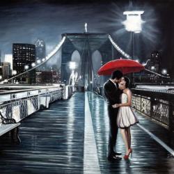 Kissing on Brooklyn Bridge | Obraz na stenu