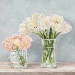 Fleurs et Vases Aquamarine I | Obraz na stenu