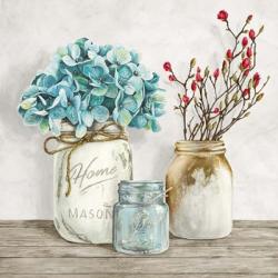 Floral Composition with Mason Jars I | Obraz na stenu