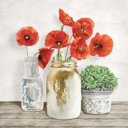 Floral Composition with Mason Jars II | Obraz na stenu