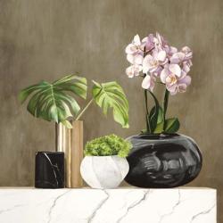 Floral Setting on White Marble II | Obraz na stenu