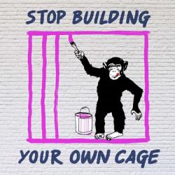 Chimp in Cage | Obraz na stenu