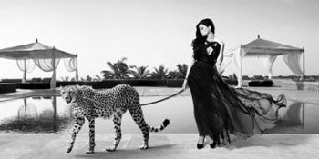 Woman with Cheetah | Obraz na stenu