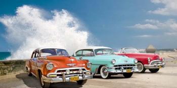 Cars in Avenida de Maceo, Havana, Cuba | Obraz na stenu
