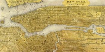 Gilded Map of NYC | Obraz na stenu