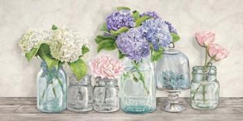 Flowers in Mason Jars | Obraz na stenu