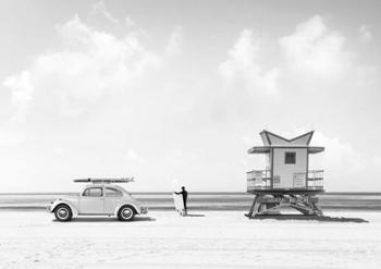 Waiting for the Waves, Miami Beach (BW) | Obraz na stenu