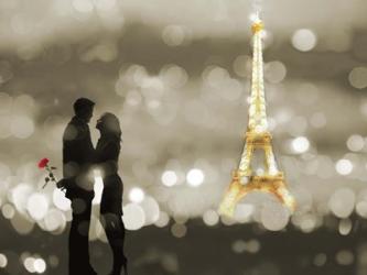 A Date in Paris (BW) | Obraz na stenu