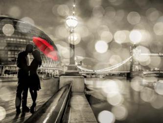 Kissing in London (detail, BW) | Obraz na stenu