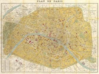 Gilded Map of Paris | Obraz na stenu