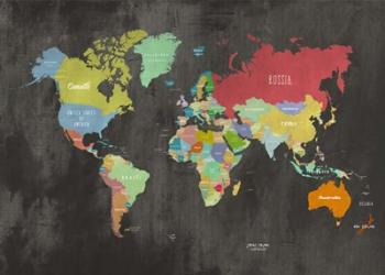 Modern Map of the World (Chalkboard) | Obraz na stenu