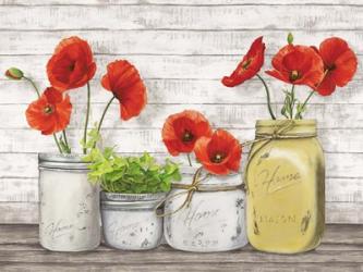 Poppies in Mason Jars (detail) | Obraz na stenu