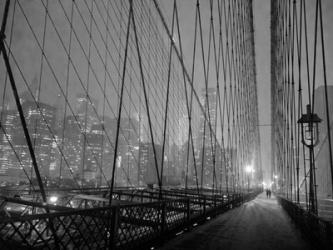 On Brooklyn Bridge by Night, NYC | Obraz na stenu