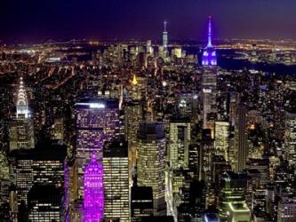 Midtown and Lower Manhattan at Night | Obraz na stenu