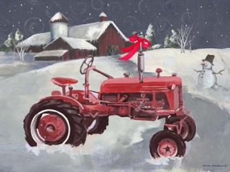 Old Tractor and Barn | Obraz na stenu