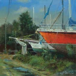 Boat Yard on Riberia Street | Obraz na stenu