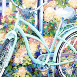 Bike & Hydrangeas | Obraz na stenu