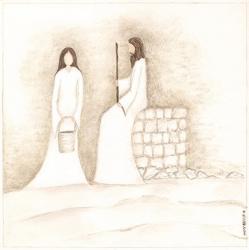 Jesus Talks with Woman at Well | Obraz na stenu