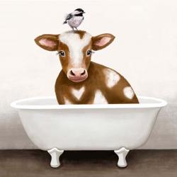 Cow in Bathtub | Obraz na stenu