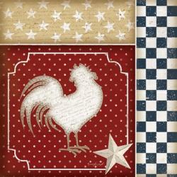 Red White and Blue Rooster IV | Obraz na stenu