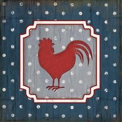 Red White and Blue Rooster X | Obraz na stenu