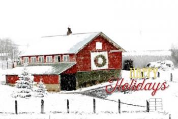 Happy Holidays Barn | Obraz na stenu