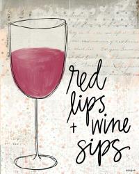 Red Lips & Wine Sips | Obraz na stenu