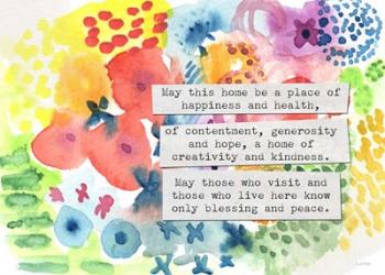 Jewish Home Blessing Floral | Obraz na stenu