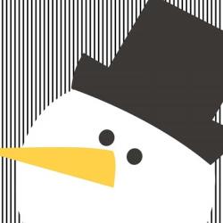 Snowman on Stripes II | Obraz na stenu