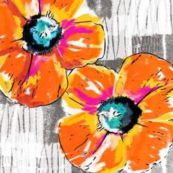 Orange Grey Poppies | Obraz na stenu