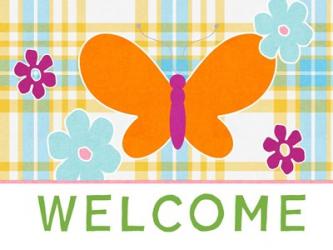 Plaid Floral Welcome | Obraz na stenu