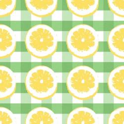 Lemon on Green Gingham | Obraz na stenu